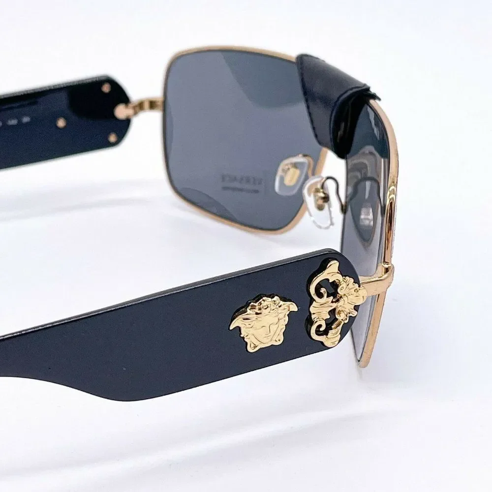 New Versace Black w/ Gold Accent Unisex Sunglasses